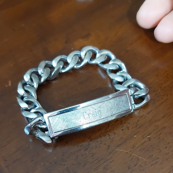 Vintage Other - Vintage SPEIDEL USA Craig Personalized Curved Chain Stainless Steel ID Bracelet
